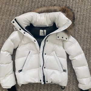 NWT SAM Fur Annabelle Down Jacket White Size S